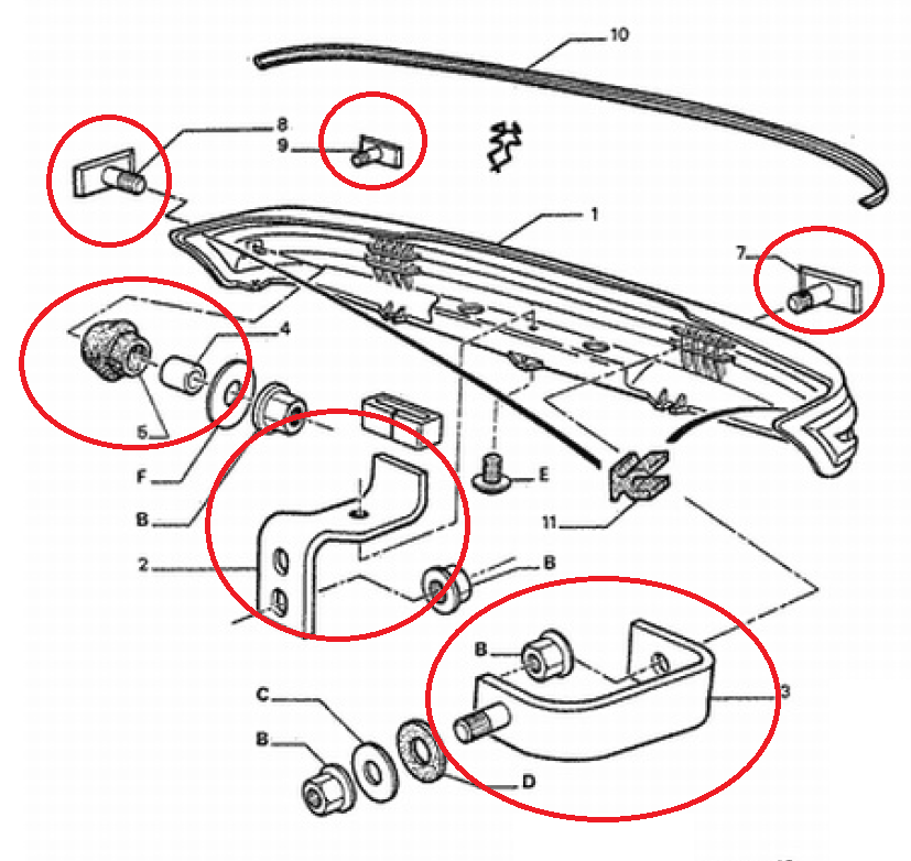 Kit fixation complet pare choc arrière (205 GTI et RALLYE ) - Club GtiPowers