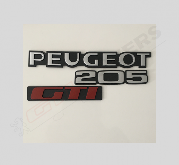 Trio monogrammes Peugeot + 205 + GTI