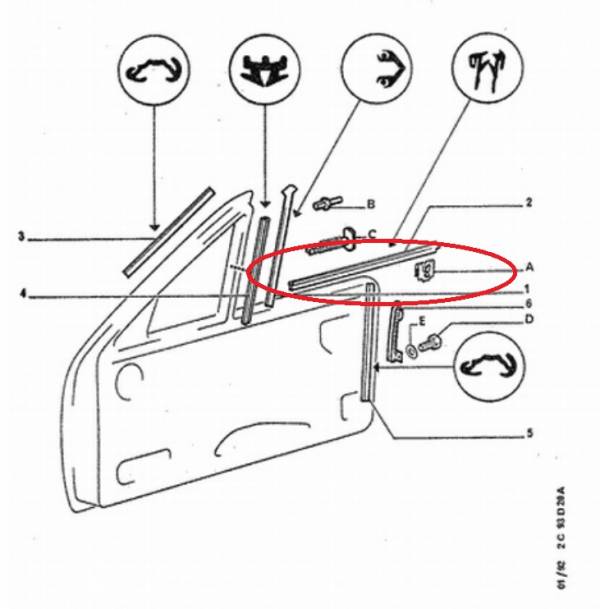 Joint exterieur vitre droit 205 cab 931070 origine Peugeot – Image 2