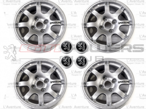 Pack Jantes SPEEDLINE PTS Silver 15¨ avec centres de roues